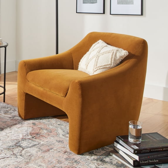 Better Homes & Gardens Emerson curvy accent chair in Ochre Velvet