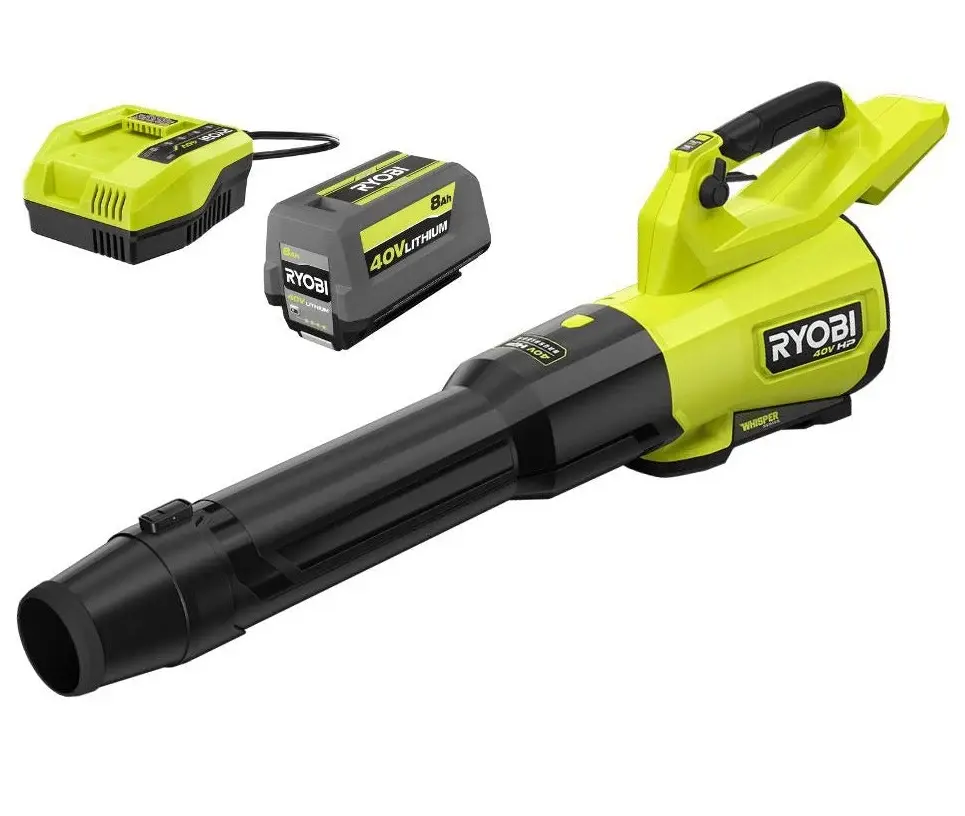 RYOBI RY40HPLB01K 40V HP brushless leaf blower kit with battery and charger