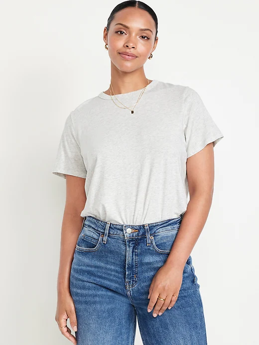 Old Navy EveryWear crew-neck T-shirt in Light Heather Gray