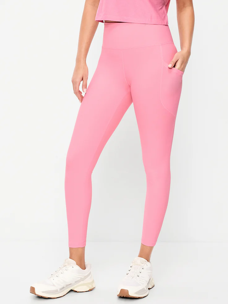 Old Navy High-Waisted PowerSoft 7/8 Pocket Leggings in Sweet Sixteen pink