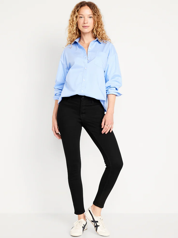 Old Navy High-Waisted Rockstar Super-Skinny Jeans in Black Wash